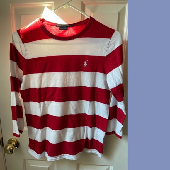 Ralph Lauren Sport Red and White Long-sleeve Tee - Picture 1 of 7